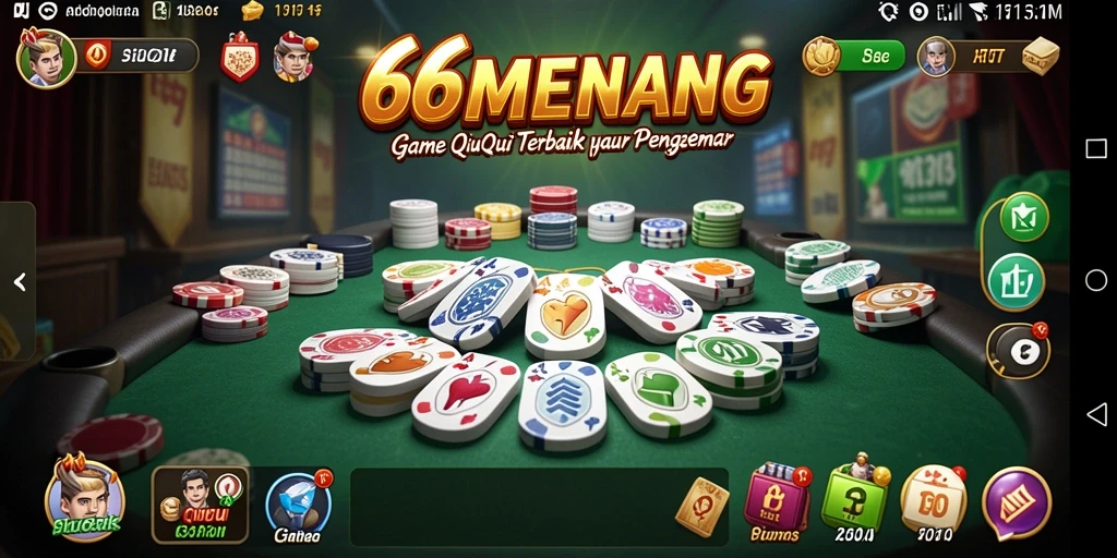 Tampilan gameplay menarik dari permainan QiuQiu 66MENANG.