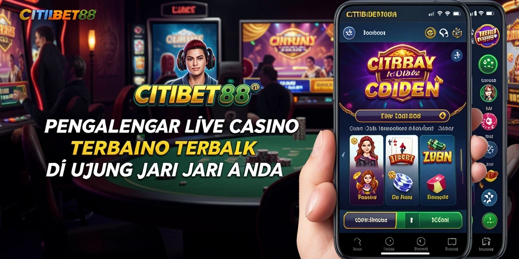 Screenshot gameplay CITIBET88 yang menampilkan dealer langsung dan suasana kasino.