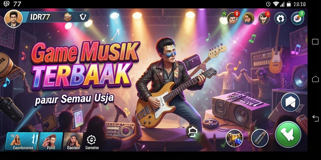 Tampilan penuh warna dari permainan musik IDR77 yang menarik.