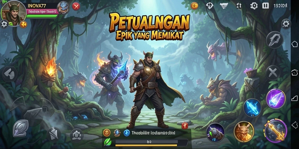 Tampilan gameplay yang seru dan menantang di INOVA77.