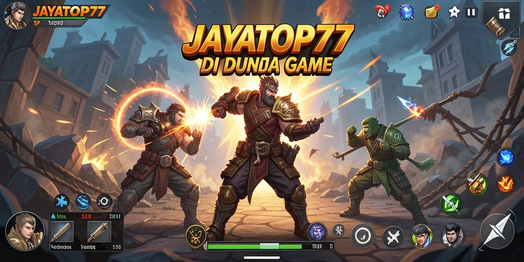 Screenshot menarik dari gameplay pertarungan di JAYATOP77 dengan karakter yang beraksi.