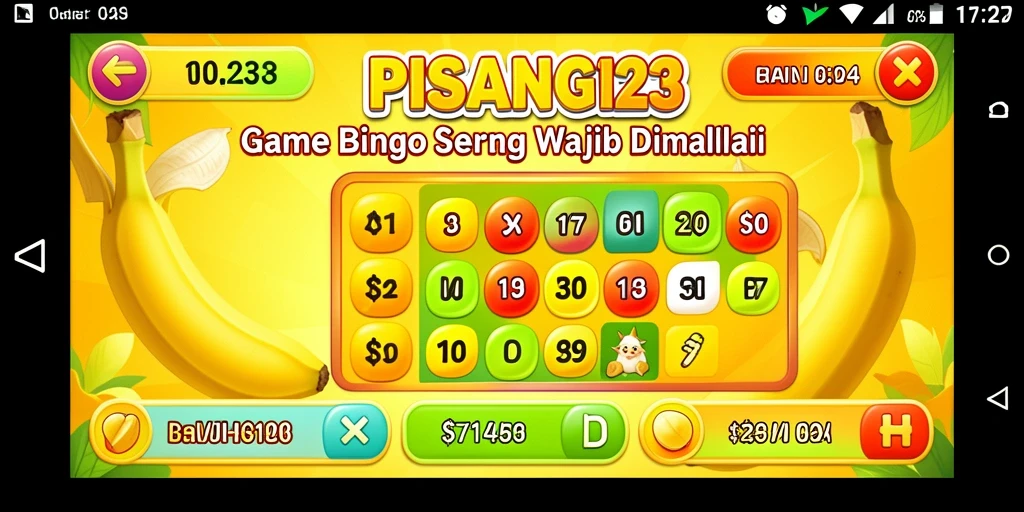 Tampilan gameplay seru Bingo di PISANG123.