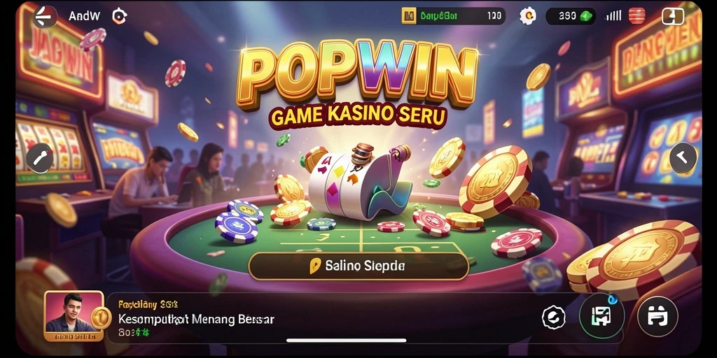 Screenshot utama dari gameplay Kasino POPWIN yang mengasyikkan.