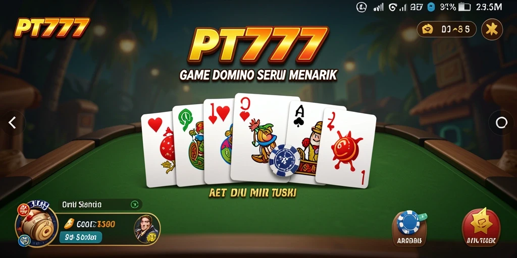 Tampilan gameplay PT777 yang menampilkan momen seru dalam permainan Domino.
